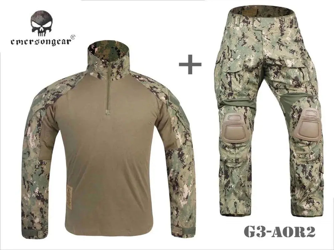 Emersongear Tactical G3 Uniform Sets NEW Mens Camouflage Suits Outdoor Hunting Shirt Pants Tops Duty Cargo Trouser AOR1
