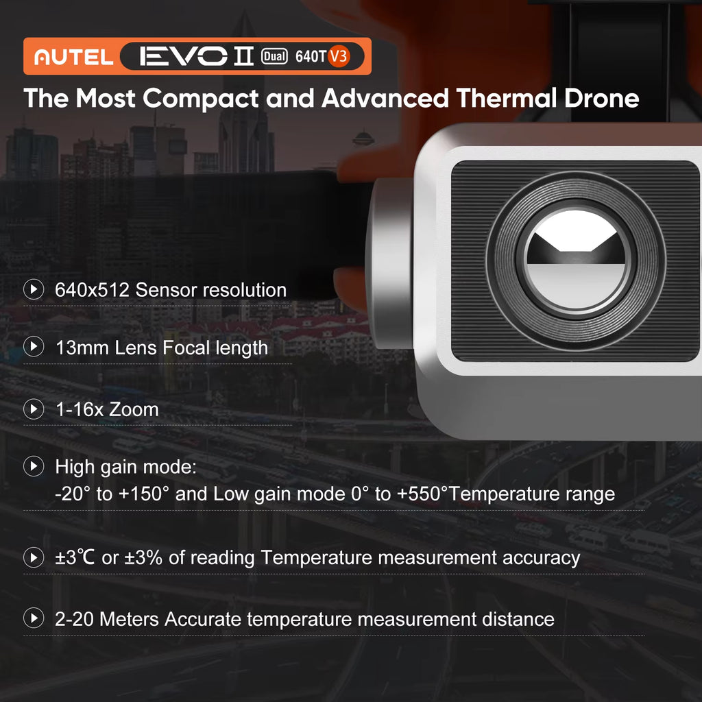 Autel Robotics EVO II Dual 640T V3 Drone Thermal Imaging Camera Drone 720° Avoidance for Hunting Fire Rescue Professional Drones
