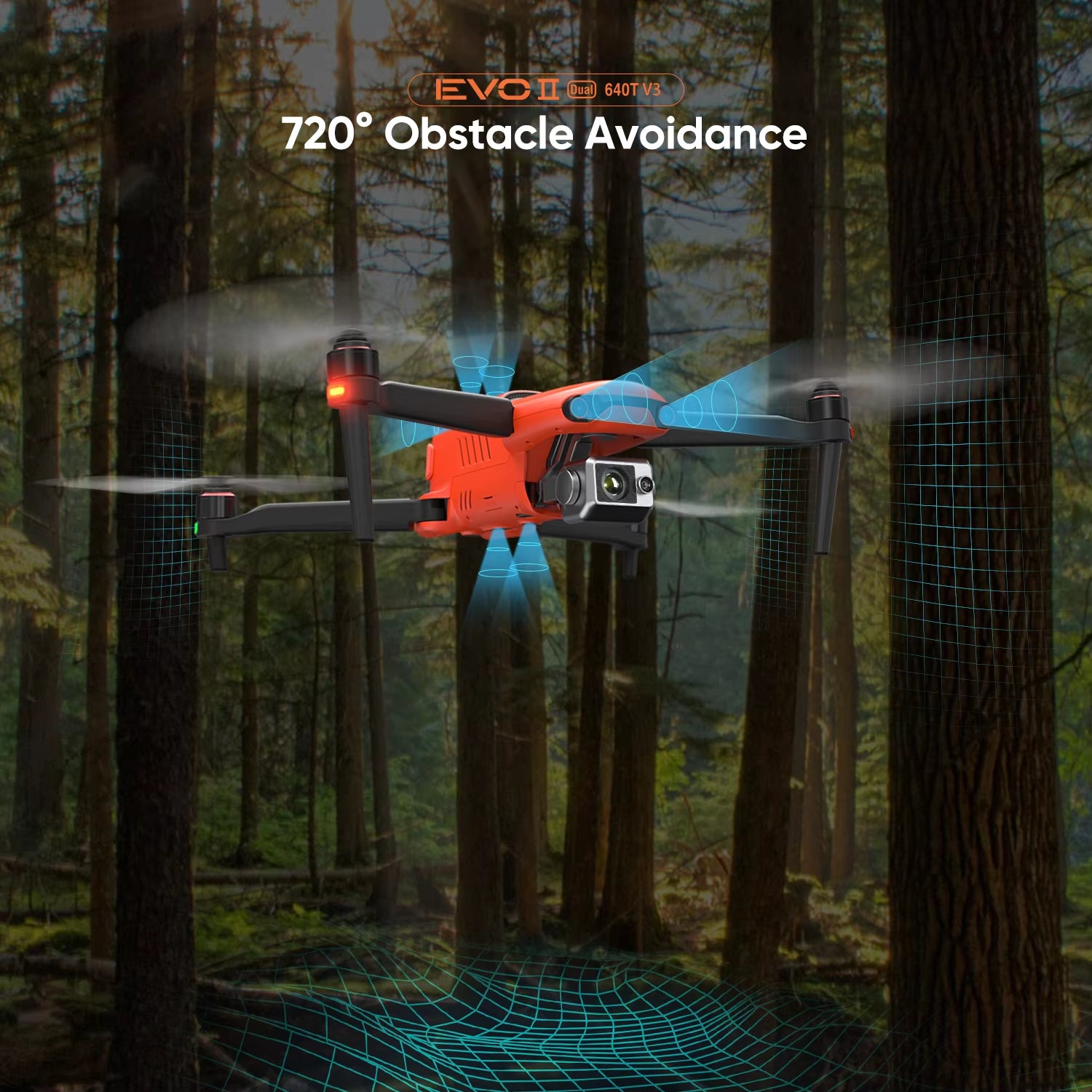 Autel Robotics EVO II Dual 640T V3 Drone Thermal Imaging Camera Drone 720° Avoidance for Hunting Fire Rescue Professional Drones
