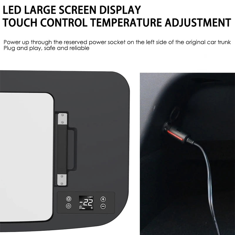 For Tesla Model Y Model 3 35L 12V Car Refrigerator Mini Fridge Freezer Portable Compressor Camping Medicine Storage Travel Fridg
