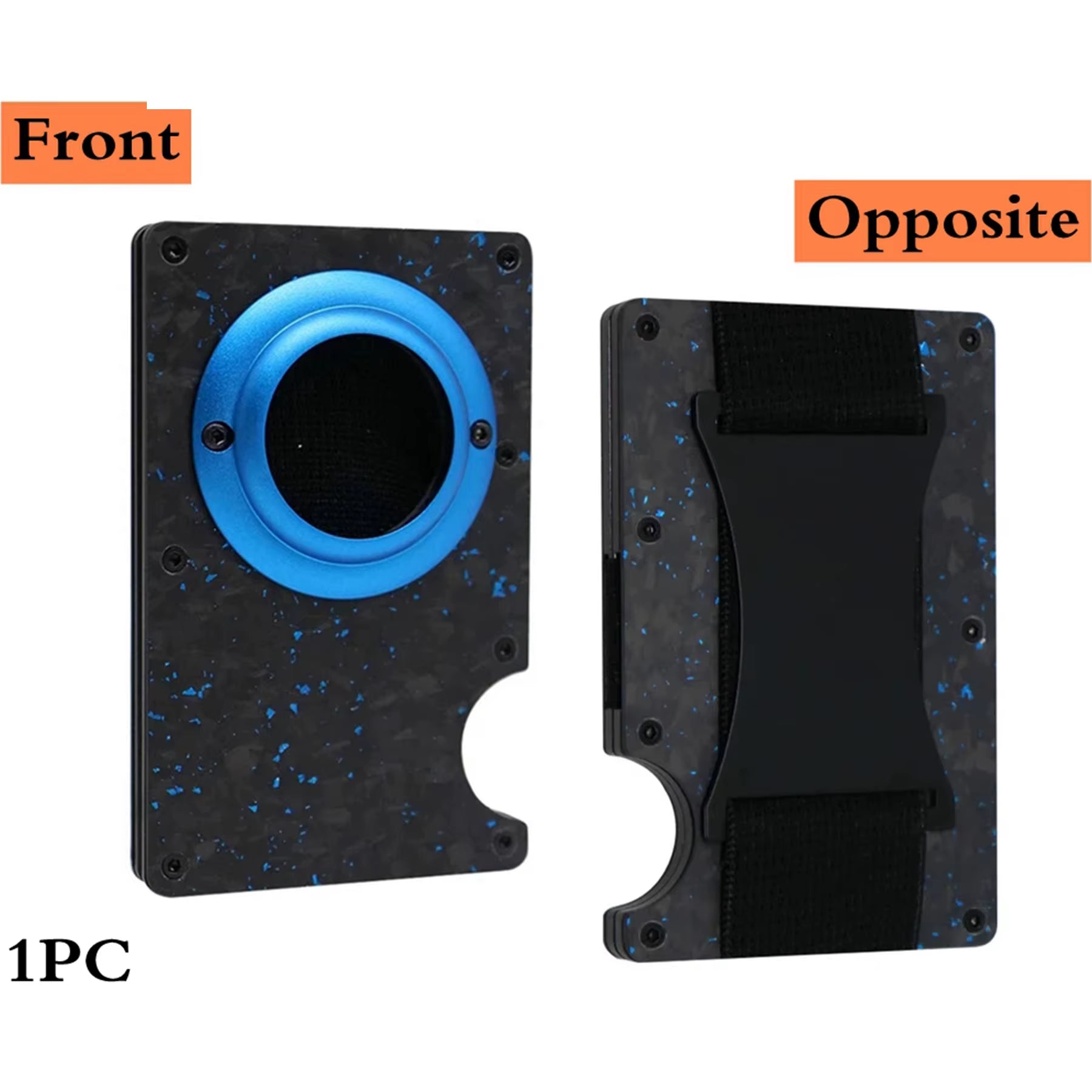 Minimalist Wallet with Airtag Holder and Money Clip - Aluminum RFID Blocking Mini Wallet with High Card Capacity