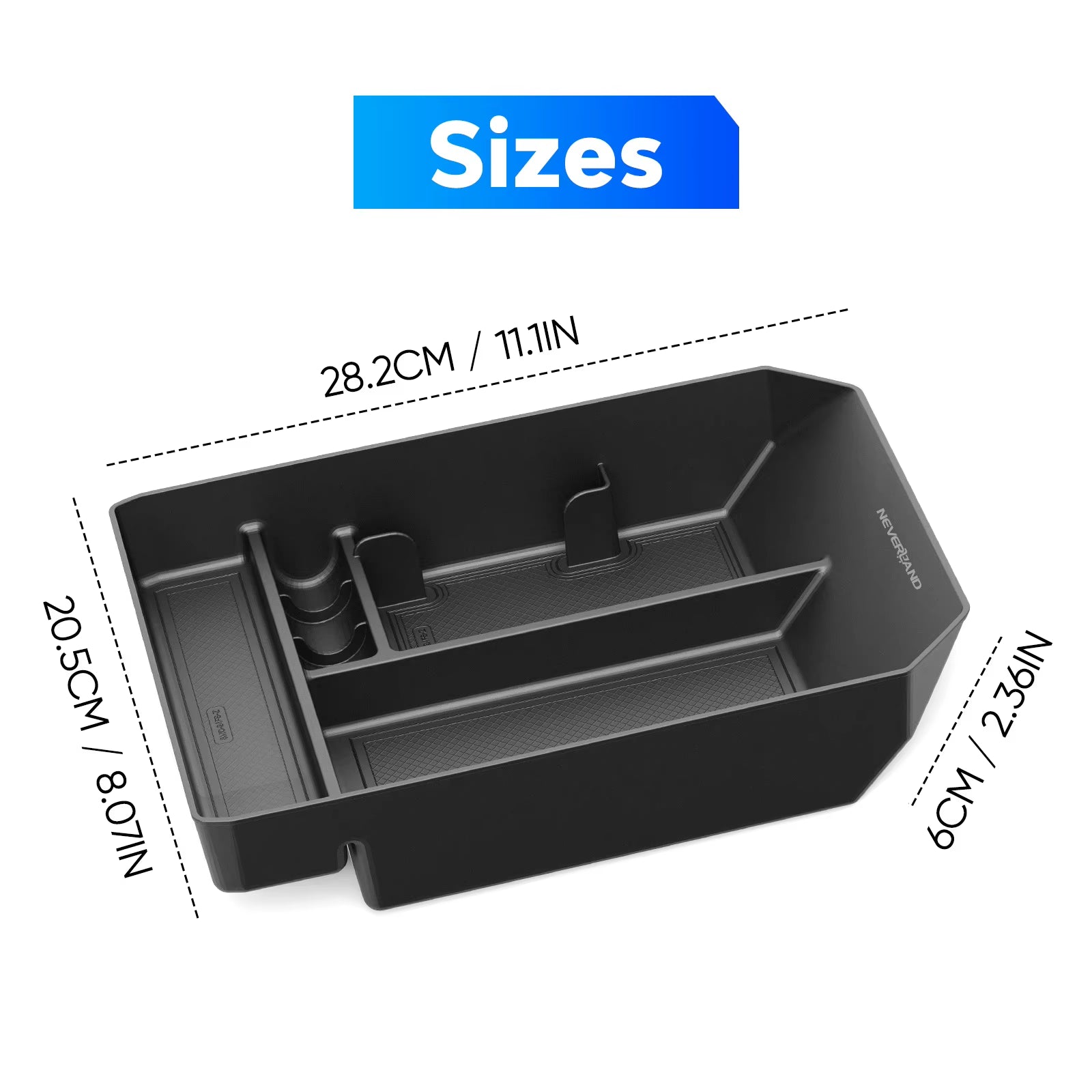 NEVERLAND Center Console Armrest Organizer, Truck Accessories, for Tesla Cybertruck Accessories, for Tesla Storage, Black