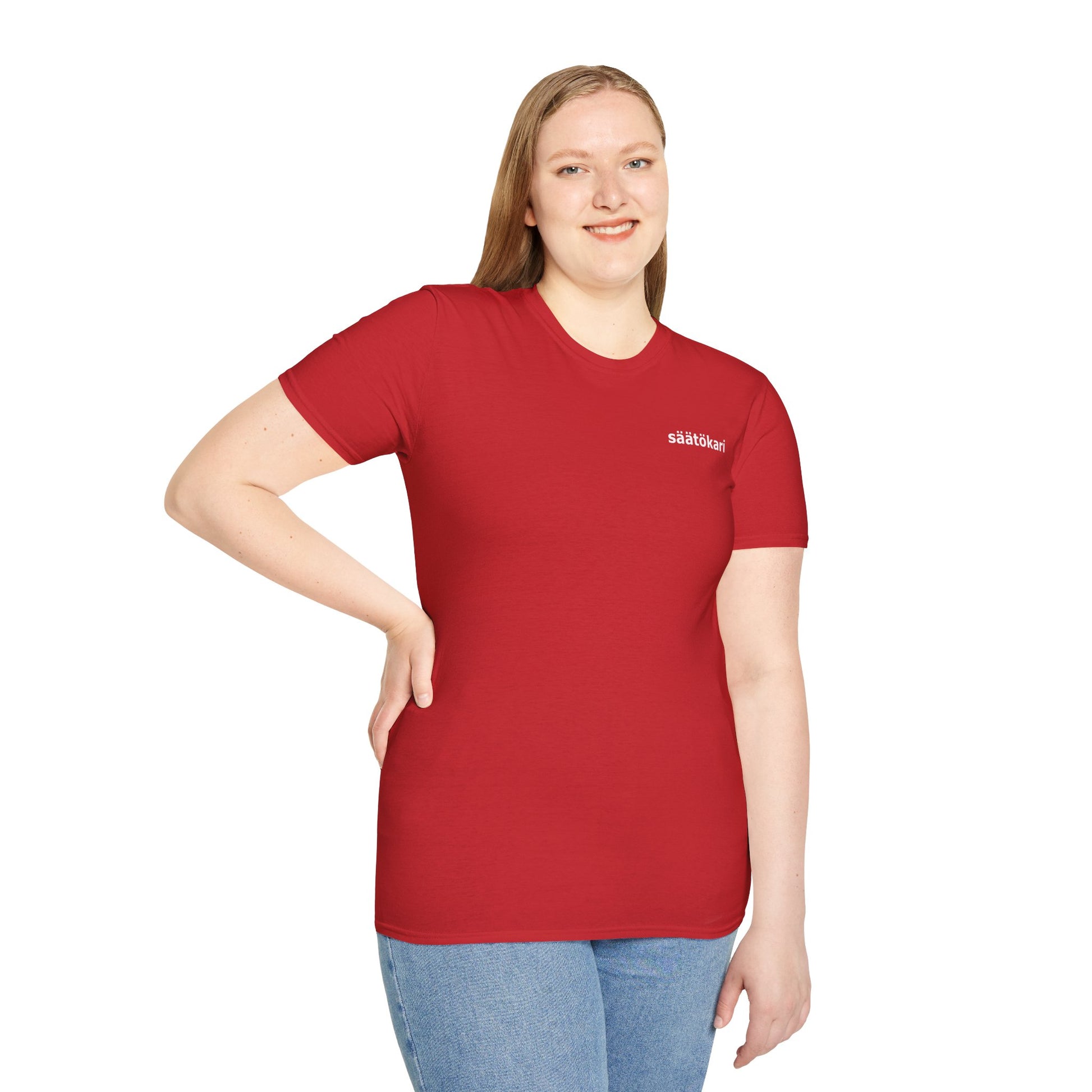 Minimalistinen Unisex Softstyle T-paita – 'säätökari'-printillä
Ajaton tyyli | Pehmeä puuvilla | Lahjaksi tai arkeen