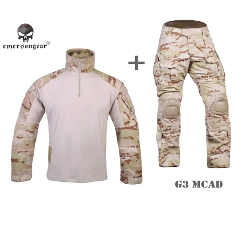 Emersongear Tactical G3 Uniform Sets NEW Mens Camouflage Suits Outdoor Hunting Shirt Pants Tops Duty Cargo Trouser AOR1