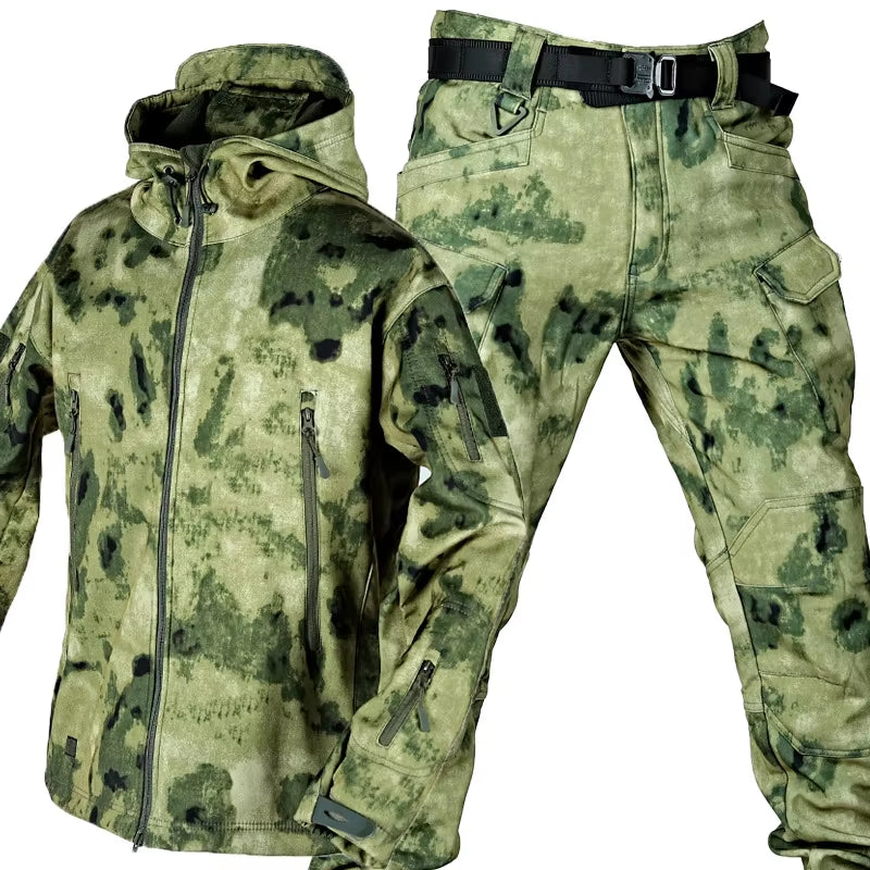 Tactical Softshell Sharkskin Clothes Outdoor Waterproof Windproof Jacket and Pants Men Camping Hiking Sport Suits 6 Colors