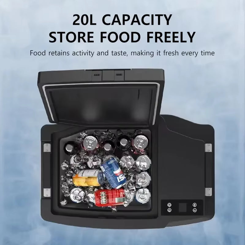 For Tesla Model 3 Car Refrigerator APP Control 20 Liter Volt Portable Compressor Freezer Cooler Fridge Outdoor Travel Camping