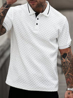 Manfinity Casualcool Men'S Striped Short Sleeve Casual/Business Polo Shirt