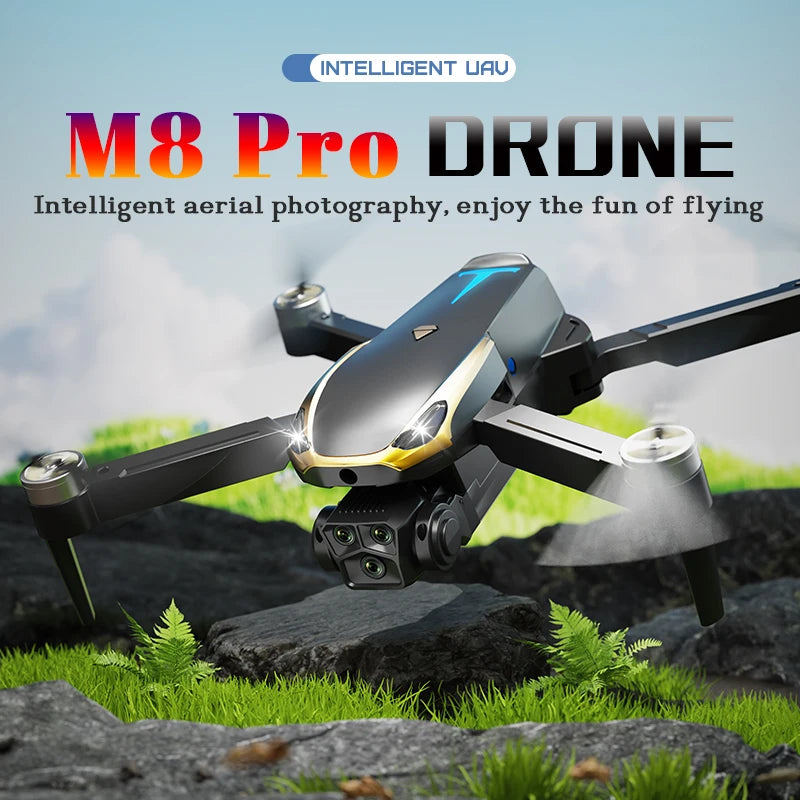 2025 M8 Pro Drone with 2 Batteries, HD Camera, Brushless Motor, Intelligent Obstacle Avoidance, Optical Flow Positioning