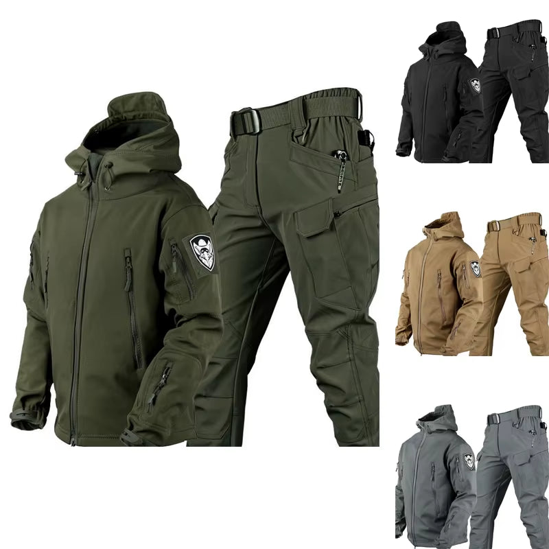 Tactical Softshell Sharkskin Clothes Outdoor Waterproof Windproof Jacket and Pants Men Camping Hiking Sport Suits 6 Colors