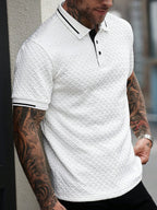 Manfinity Casualcool Men'S Striped Short Sleeve Casual/Business Polo Shirt