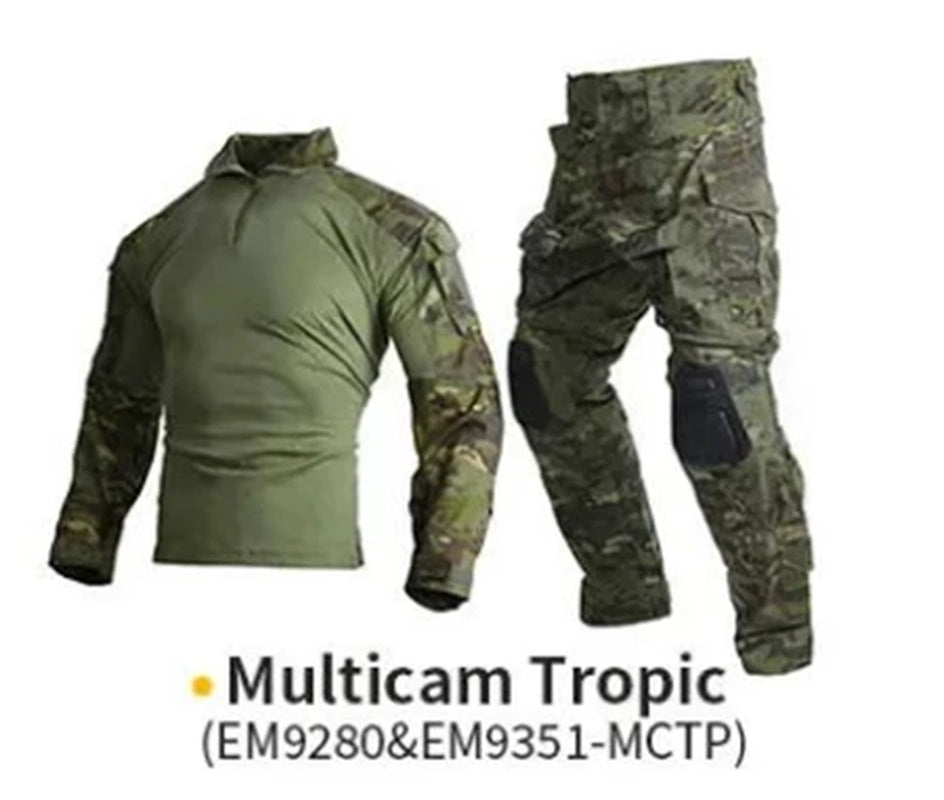 Emersongear Tactical G3 Uniform Sets NEW Mens Camouflage Suits Outdoor Hunting Shirt Pants Tops Duty Cargo Trouser AOR1