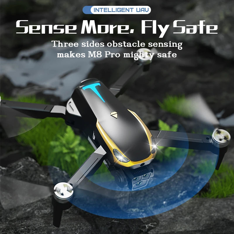 2025 M8 Pro Drone with 2 Batteries, HD Camera, Brushless Motor, Intelligent Obstacle Avoidance, Optical Flow Positioning