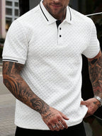 Manfinity Casualcool Men'S Striped Short Sleeve Casual/Business Polo Shirt