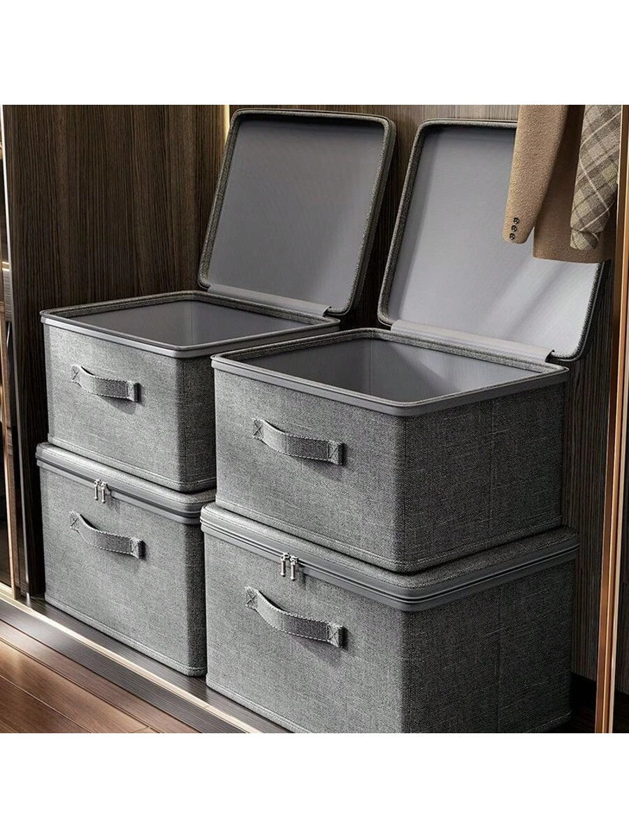1Pc Cationic Soft Cover Storage Box, Household Wardrobe Folding Storage Box for Clothes, Document and Certificate Organization Storage Box, Storage Box for Items