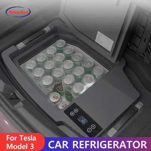For Tesla Model 3 Car Refrigerator APP Control 20 Liter Volt Portable Compressor Freezer Cooler Fridge Outdoor Travel Camping