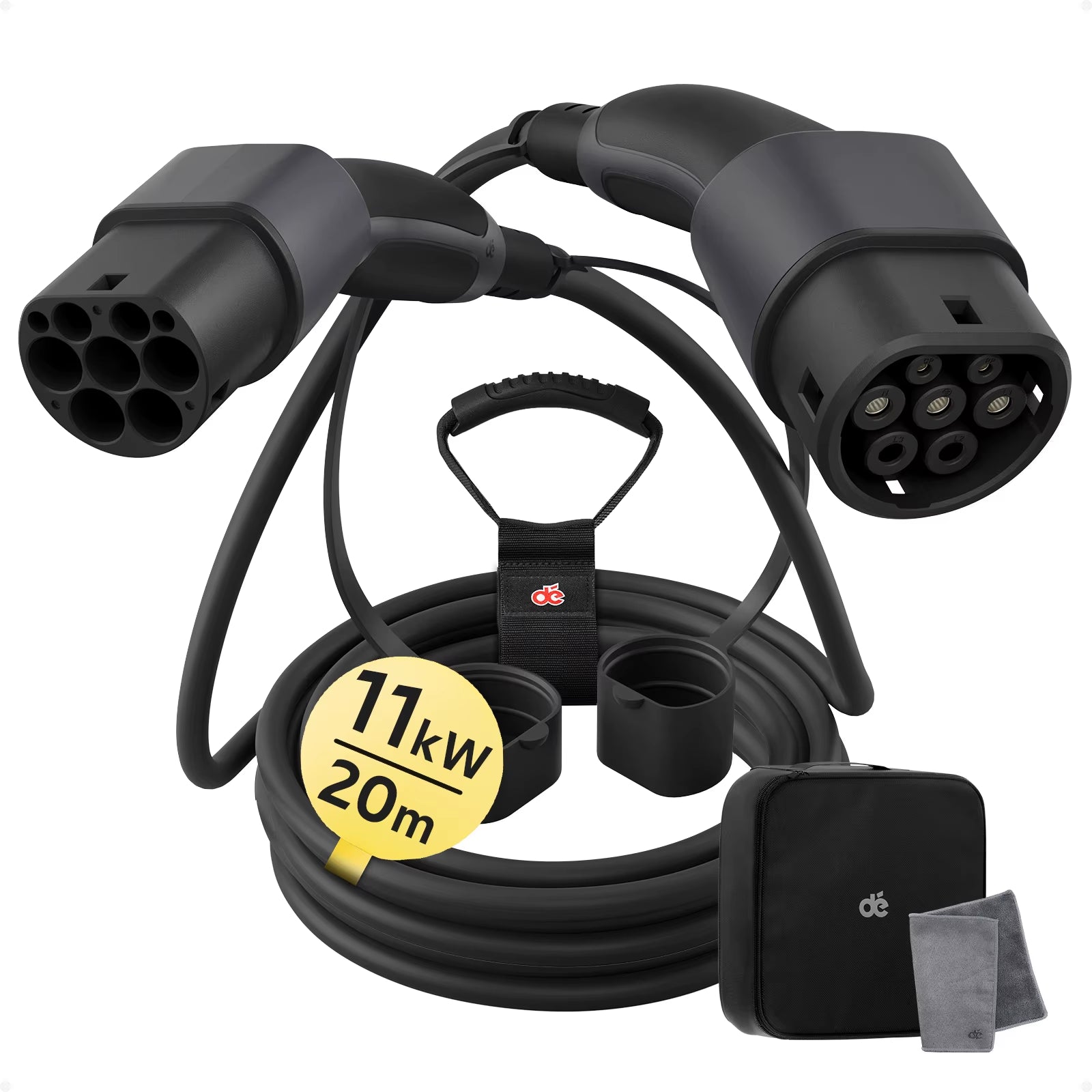 Type 2 EV Charging Cable 11Kw 16A 3Phase 22Kw 32A 7Kw 32A 1Phase 10M 20M Extra Long Cable Electric Vehicle Charging Cable